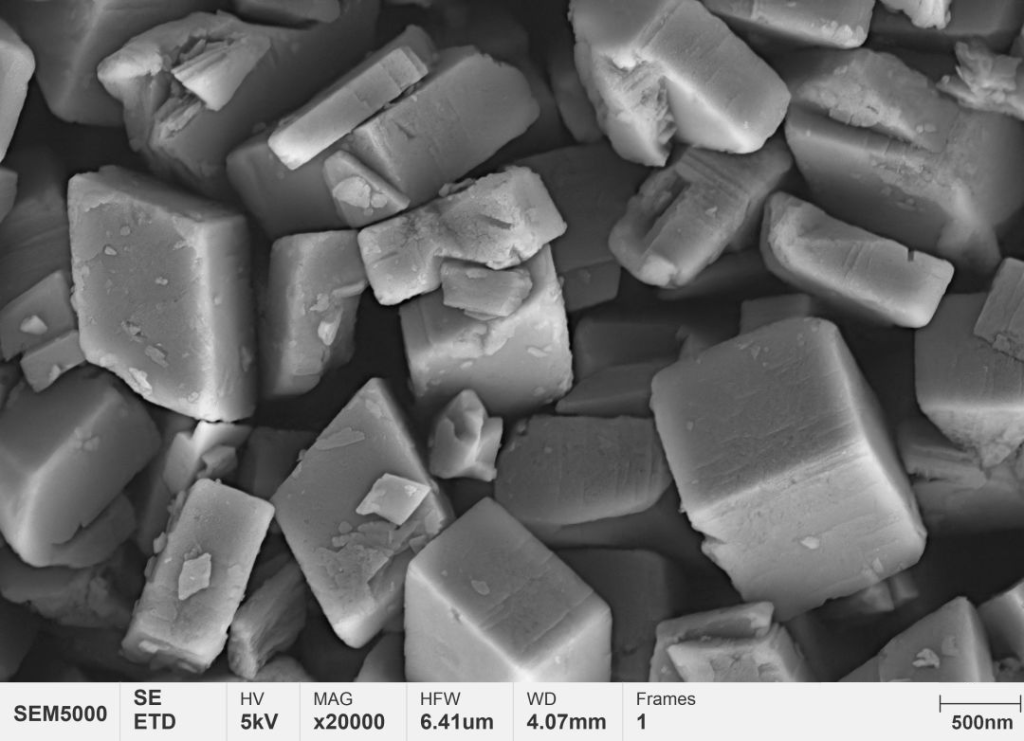 Nano-alumina under scanning electron microscope