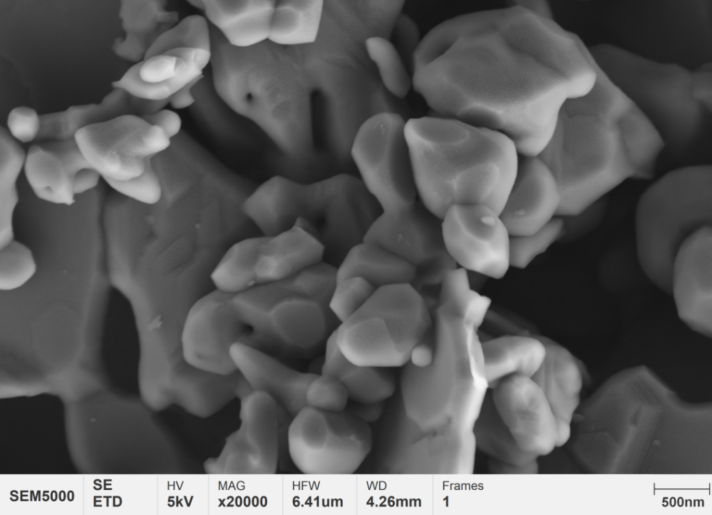 Nano-alumina under scanning electron microscope