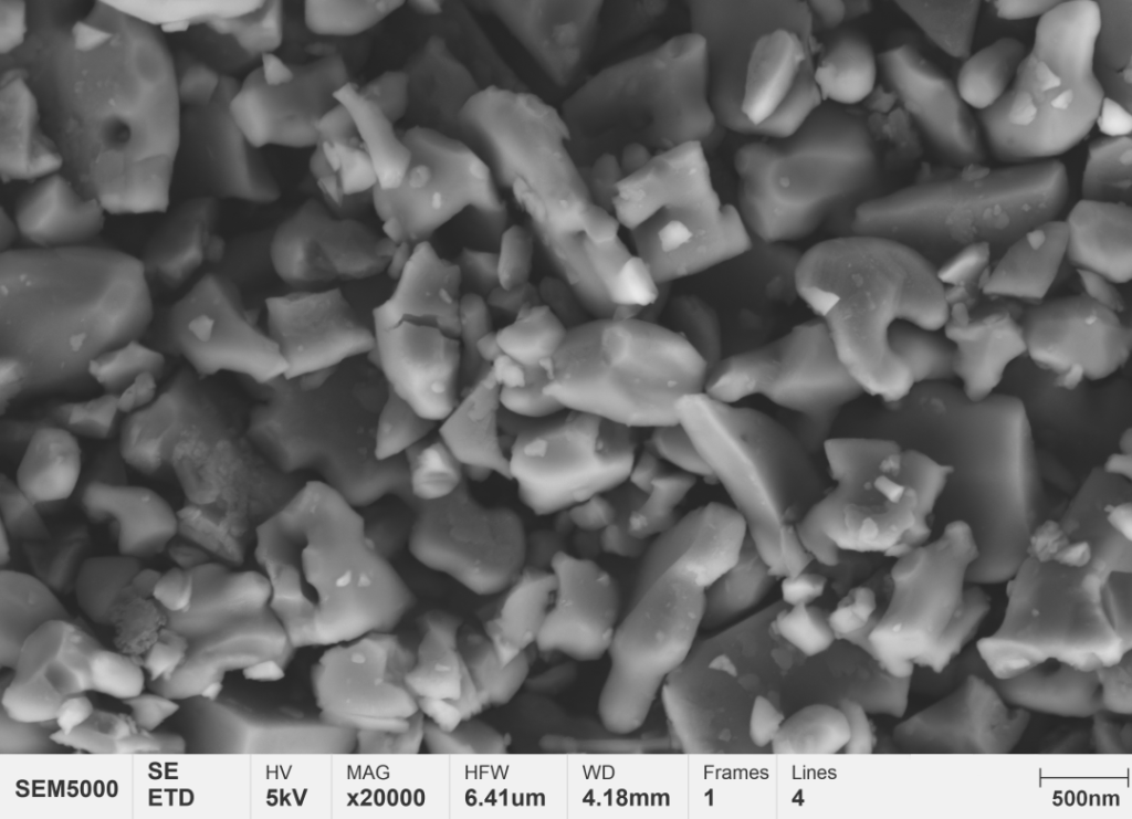 Nano-alumina under scanning electron microscope