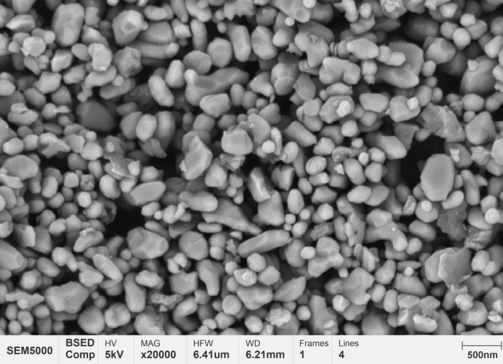 Nano-alumina under scanning electron microscope