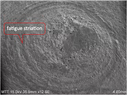 SEM to observe the fracture position of a shaft