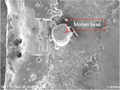 SEM to observe the fracture position of a shaft