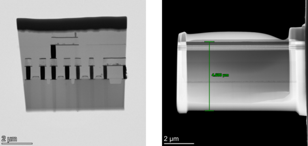 Ultra-thin section of transmission sample